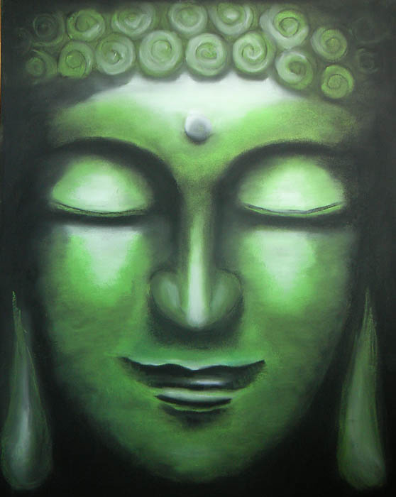 Buddha, sedící snící, křída 2007